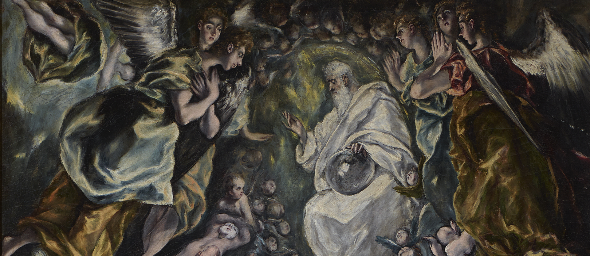 Battesimo di Cristo di El Greco, particolare di Dio Padre e del coro celeste
