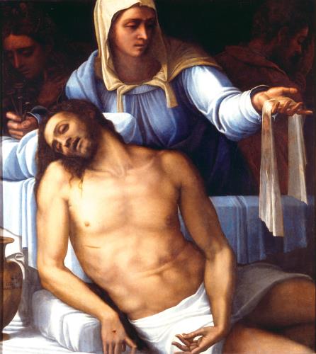 Maria Maddalena in preghiera davanti a un crocifisso o Maddalena penitente. Giovanni Antonio Bazzi. Fondazione Casa Ducale di Medinaceli