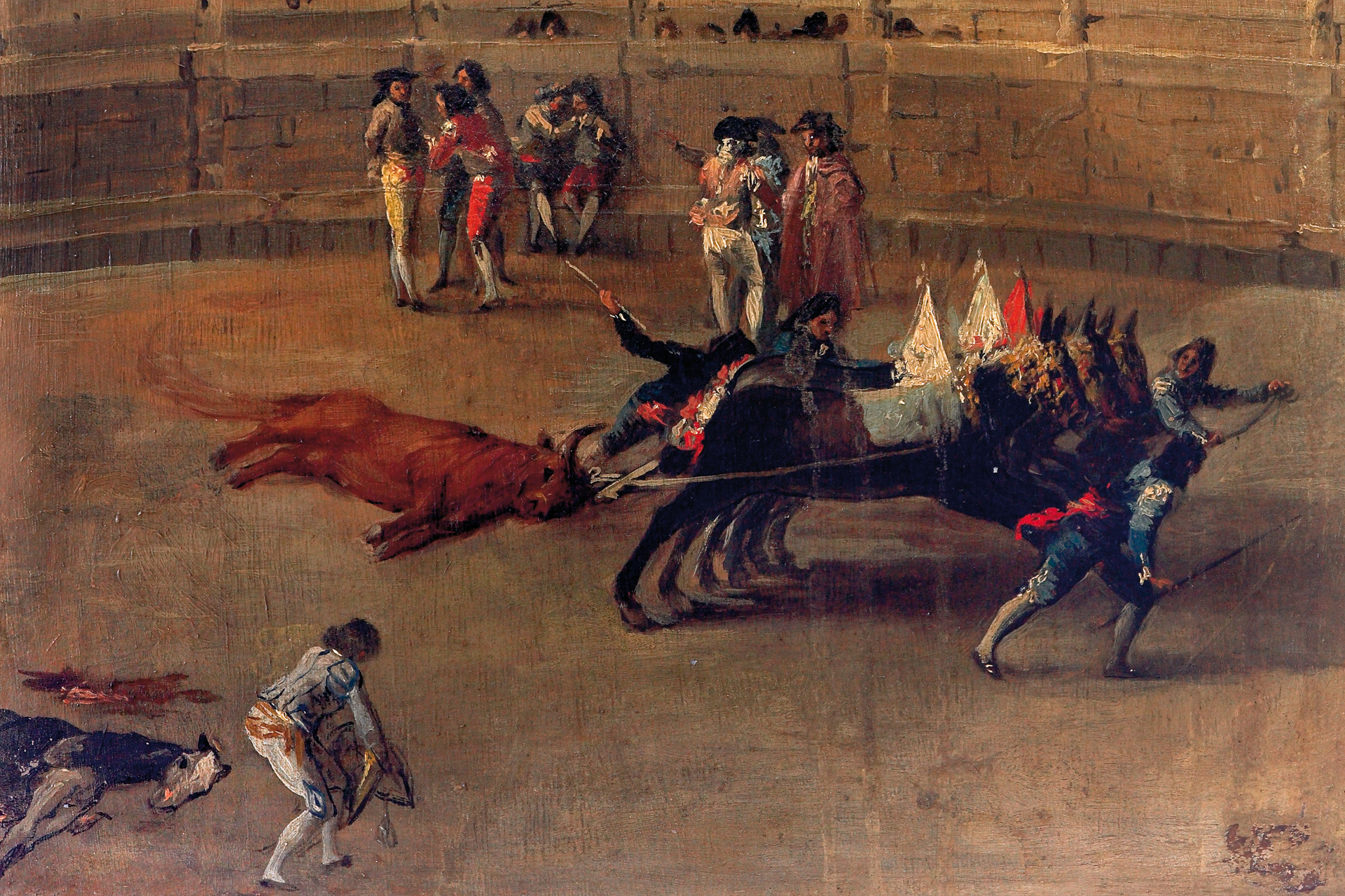 Detail. The Dragging of the Bull or the Mulillas. Francisco de Goya