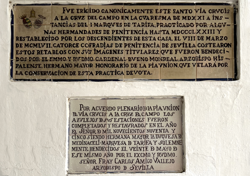 Via Crucis tile of the Pious Union. Casa de Pilatos. Seville