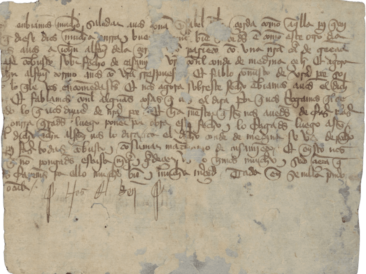 Lettera del re Enrico II a Doña Isabel de la Cerda per pregarla di sposare il conte di Medinaceli. Siviglia. 1370, 1 ottobre. Archivio Ducale di Medinaceli, Medinaceli 9-33.