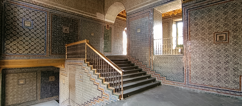 Main staircase of the Casa de Pilatos. Seville.