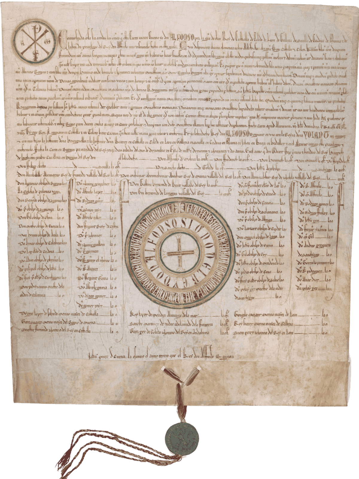 Privilegio di conferma di Alfonso X. Archivio Ducale di Medinaceli, Privilegios Rodados, nº7. 1254, dicembre, 17.