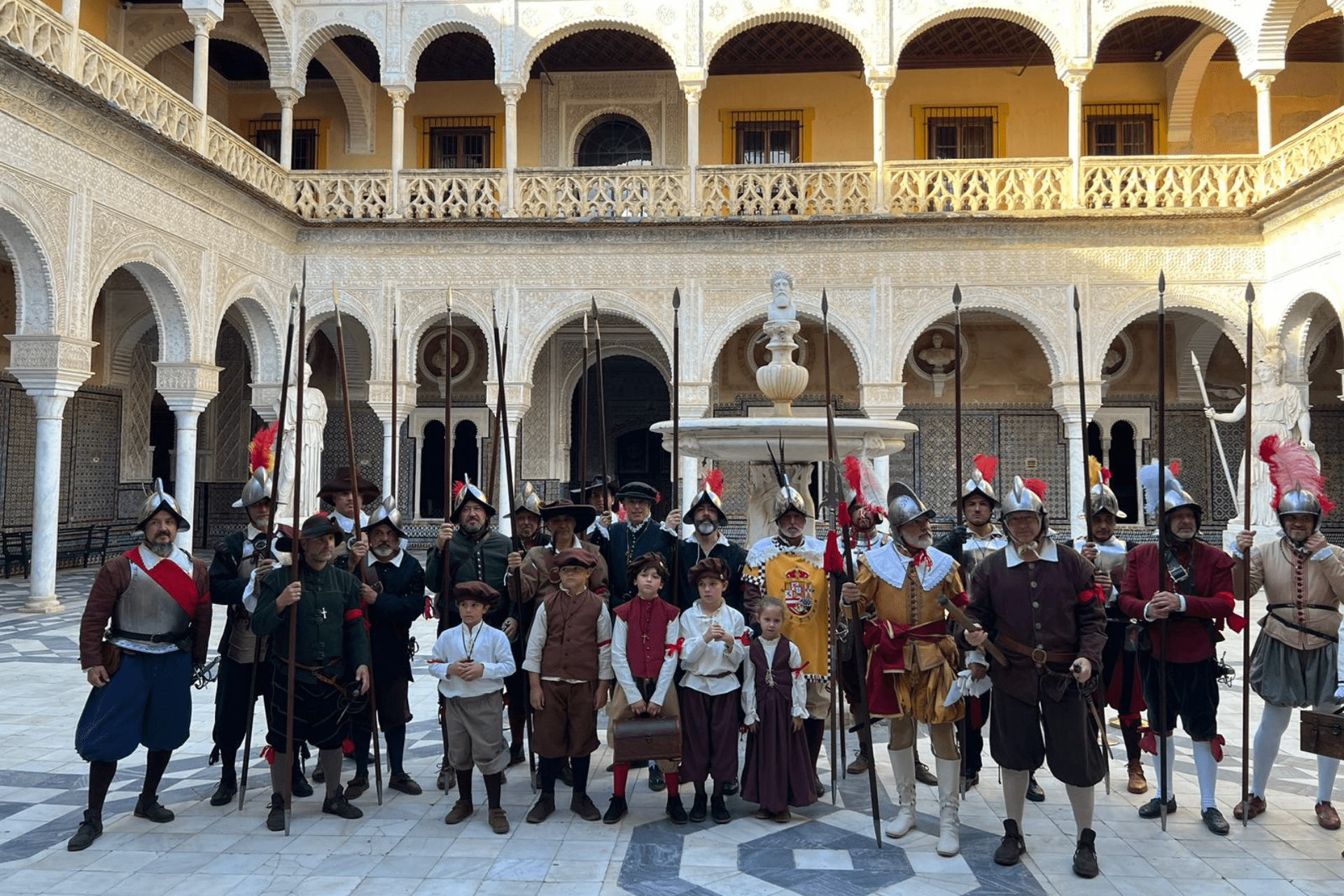 Parade Homage to Diego Velázquez by the Tercio de Olivares in Casa de Pilatos.